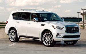 Infiniti QX80 5.6 Moonstone White on Vossen Wheels (HF6-1) '2019